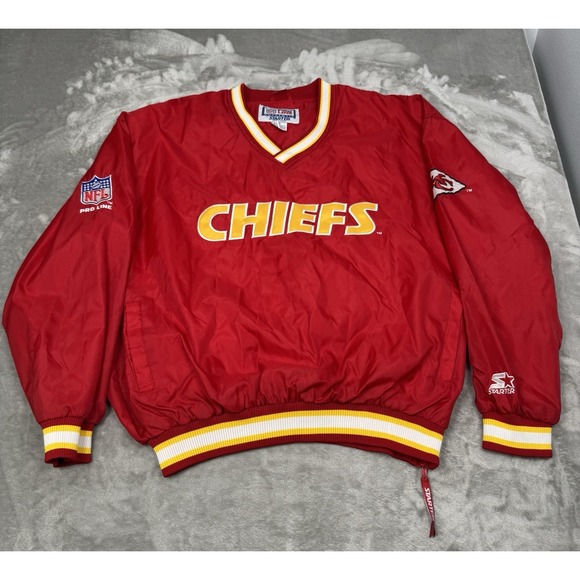 STARTER Other - Vintage Y2K Kansas City Chiefs Windbreaker Mens XL Red Pullover Jacket Pro Line